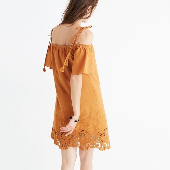 Madewell embroidered eyelet cold shoulder dress - Picture 6 of 7